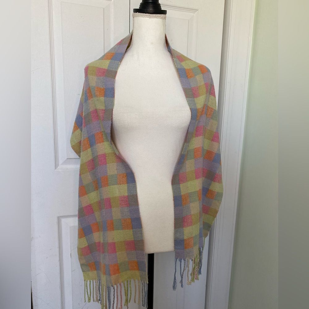 Pastel Colored Checkered Scarf
